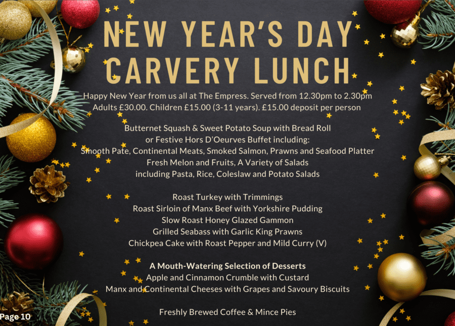 New Year's Day Carvery Lunch at The Empress Hotel, Isle of Man