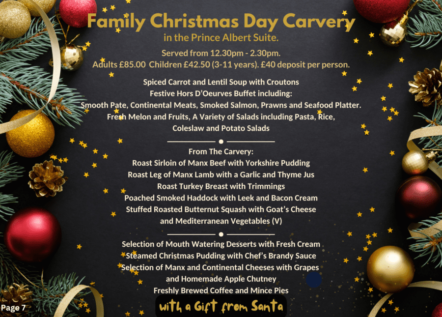 Family Christmas Day Carvery Lunch at The Empress Hotel, Isle of Man