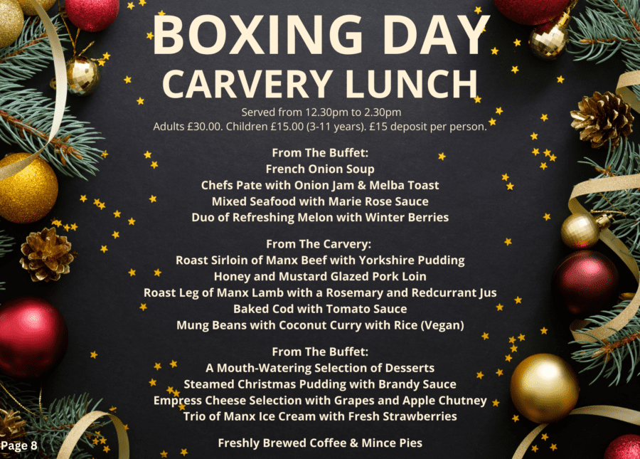 Boxing Day Carvery Lunch at The Empress Hotel Douglas